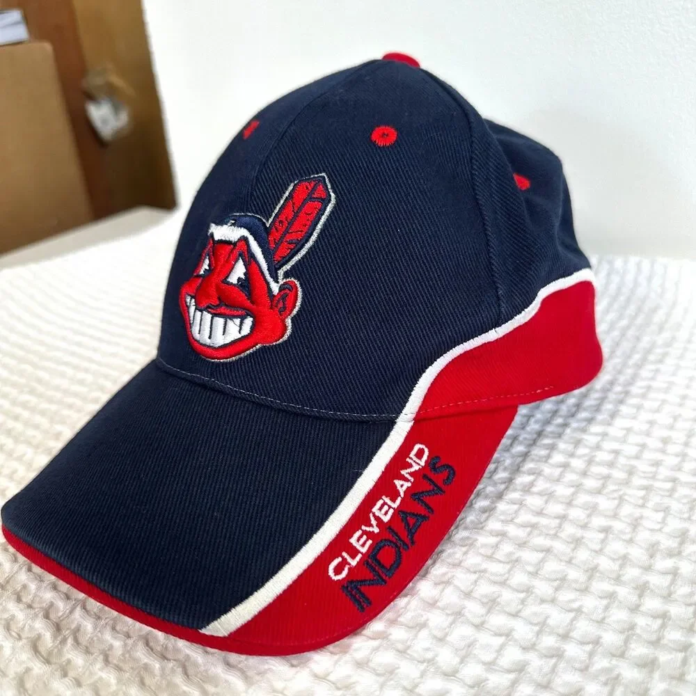 Cleveland Indians Baseball Strap Back Red and Black Hat